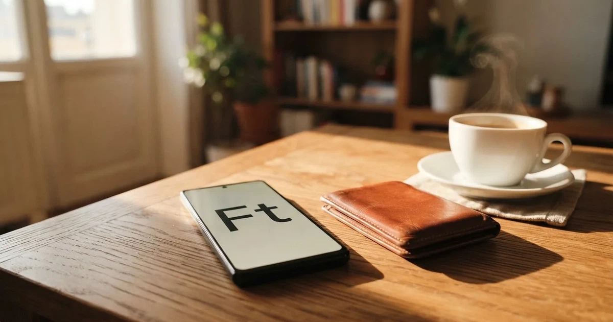 Mobiltelefon egy fa asztalon egy pénztárca és egy csésze kávé mellett — paypal kaszinók magyarországon
